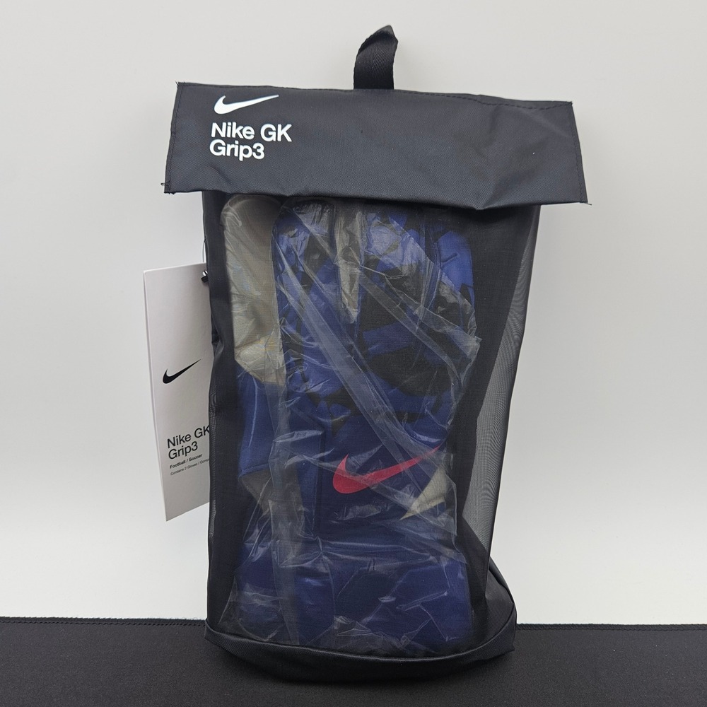 Nike GK Grip3 Soccer Goalkeeper Gloves Blue Black Pink‎ HQ0256-458 Size 9 New